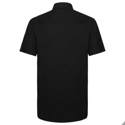 Russell Collectie Heren Korte Mouw Easy Care op maat gemaakt Oxford Shirt (Zwart)