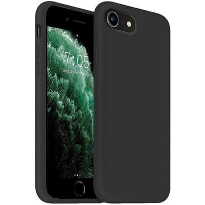 Coverzs Luxe Liquid Silicone case geschikt voor Apple iPhone 7 / 8 hoesje - Zwart - Geschikt voor iPhone 8 / 7 case - Zwarte case - Beschermhoesje - Backcover hoesje - Zwart