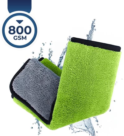 Premium Commerce® - Droogdoek Badkamer - Auto - Microvezel Raamdoek - Ramen - 45 x 38 cm - Groen - Extra dik!