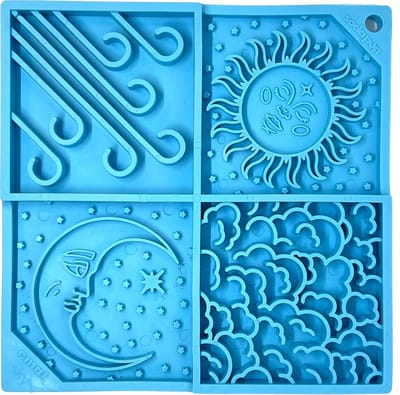 Sodapup - Lickmat Sky Design - large - blue - 20 x 20 cm - vaatwasbestendig