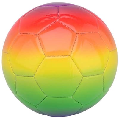 Johntoy voetbal regenboog kunstleder - kleurrijk speelgoed voor buiten.