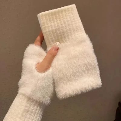WiseGoods Luxe Armwarmers Dames - Polswarmers - Kleding - Dameskleding - Accessoires Vrouwen - Cadeau - Kledij Vrouw - Wit