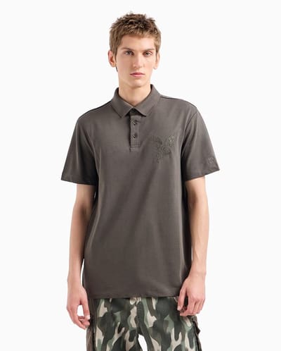 Armani Exchange 6dzfac-zj9sz Korte Mouw Poloshirt Grijs L Man
