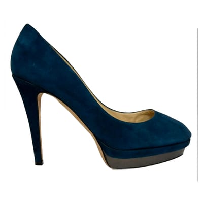 Jimmy Choo Plataforma Pomp in Blauwe Suède