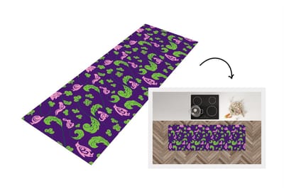 Keukenloper - Loper keuken - Bladeren - Dieren - Patronen - 150x50 cm - Keukenloper vinyl