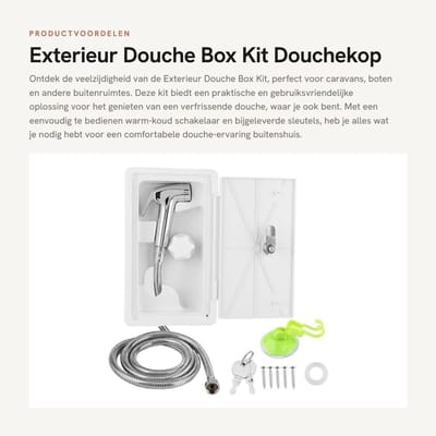 Dailygoods - Exterieur Douche Box Kit - Douchekop Warm Koud Schakelaar - Ideaal voor Caravan - Douche Tool voor Boot - Complete Kit - Geschikt voor Bu...