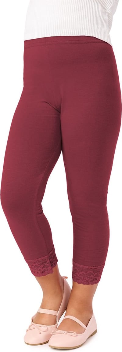 Merry Style MS-MS10-293-LE Meisjes Leggings - Sport - Vrijetijdsbroek - 3/4 Capri – Viscose - Sporbroek - Yogabroek - Wijn - 110