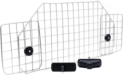Famanu – Hondenrek voor de auto traploos verstelbaar in breedte 90-128cm - scheiding hek universeel gebruik