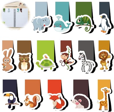Thijox - Magnetische Boekenleggers Dieren, 30 Stuks Creatieve Bladwijzers voor Scholieren, Boekenliefhebbers, Souvenirs, Kleurrijke Dierenbos, Dinosau