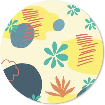 Muismat rond 20x20 cm - Mousepad Zomer - Vlekken - Vormen - Pastel - Ronde muismatten