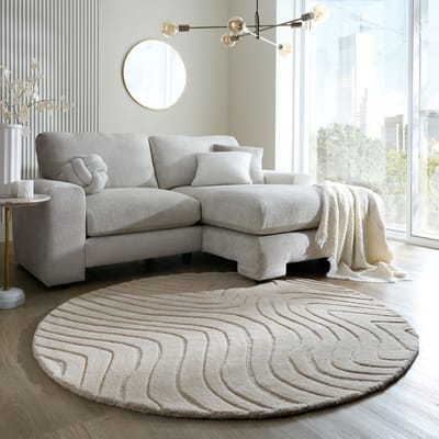 Rond Wollen Vloerkleed Mesmerize - Abstract - Naturel / Beige 160cm rond Ø