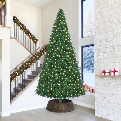 vidaXL Kerstboomkraag Rond Zwart 105 x 105 x 28 cm Waterhyacint