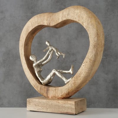 Beeld Mangohout - Vrouw met kind Hart