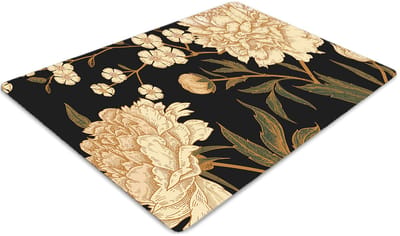 Tulup Vloerbeschermer - Witte Pioenroos Vloerbeschermer Tapijt - 140 x 100 cm - Grijs Stoel Mat - Vloerbeschermer Bureaustoel - Vloerbeschermer Harde Vloer - Stoel Mat - Kantoordecoraties
