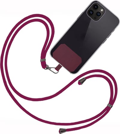 Telefoonkoorden Universeel Telefoonkoord Verstelbaar Telefoon Koord - Universeel Telefoonkoord 150 cm - Donkerrood