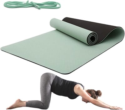 Dikke yogamat - Oefenmat training - Thuis sporten - Lichte antislip - 183 x 68 cm - Grijs