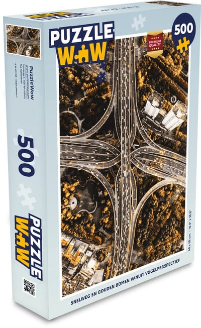 Puzzel Goud - Snelweg - Bomen - Legpuzzel - Puzzel 500 stukjes