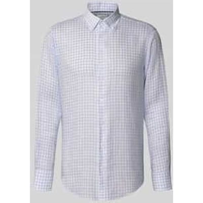 Regular fit linnen overhemd met Button-downkraag