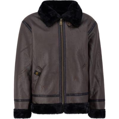 B-3 Faux Leather Bomber Jacket