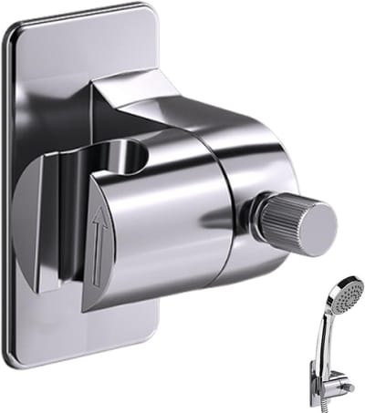 Douchekophouder Verstelbaar - Wandbeugel Handdouche - Douchen Aanpassen - Installatie Zonder Boren - 65 x 90 cm - Zilver