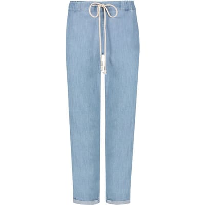 Drawstring Slim Jogger Ankle Lichtblauw Chambray | Light Stone