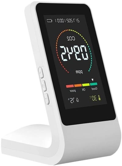 Luchtkwaliteitsmonitor - CO2-meter - Binnenklimaat Bewaken - Automatisch Alarm Systeem - 143x68x9cm - Wit