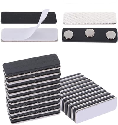 Dailygoods- Naamplaat 10 Stuks - Magnetisch - Zelfklevend - Duurzaam - Met 3 Sterke Magneten - 4,5 x 1,3 cm - Geschikt voor Kleding - Naamlabel