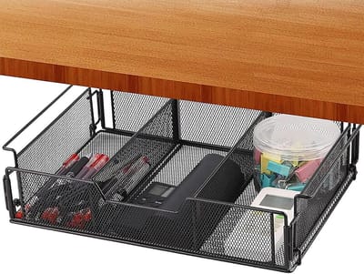 Onderbureaula Opslag - Bak Mand - Bureau Organisatie - Slimme Ladenindeling - 36.5 cm Lengte - Zwart