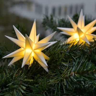 STERNTALER lichtketting ster, wit Ø 12 cm 18-tandig 3-lamps