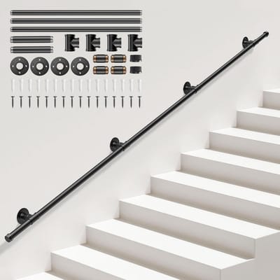 Trapleuning - Veiligheidshandgreep - Veiligheid Binnenshuis - Industriële Stijl - 3 Meter - Zwart