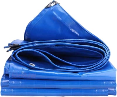 Waterdicht dekzeil - Afdekzeil zeil - Bescherming binnen buiten - Versterkte randen ogen - 2 x 18 m - Blauw