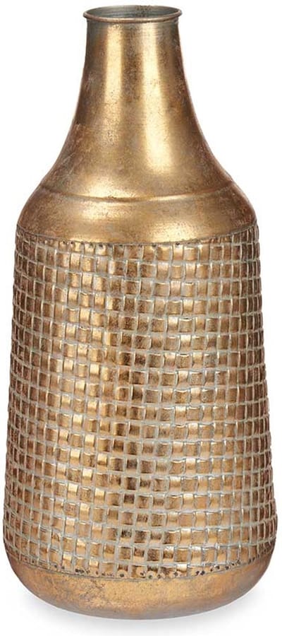 Giftdecor Bloemenvaas Antique Roman - goud - metaal - 21 x 44 cm - Design vaas met historisch karakter