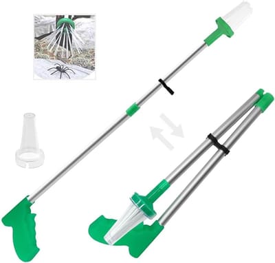 JGS Premium - Spinnenvanger extra lang 80 cm - Vouwbaar - Hand gehouden insectenvanger - Lange steel - Spinnenval - Veilig vangen en verwijderen - Thuis en tuin hulpmiddel