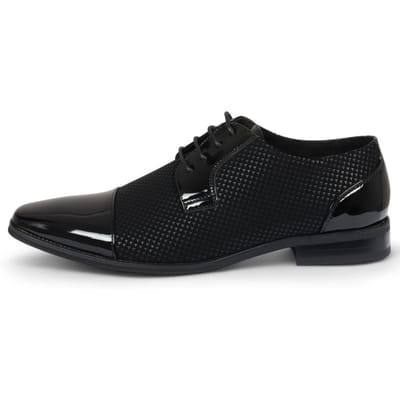 Zwarte leren Oxford formele Derby-schoenen voor heren