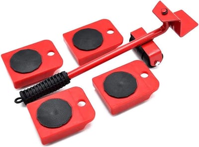 Verhuisrollen Meubels - Glijders Zware Spullen - Zware Meubels Verplaatsen - 360 Graden Draaibaar - 150 kg Capaciteit - Rood