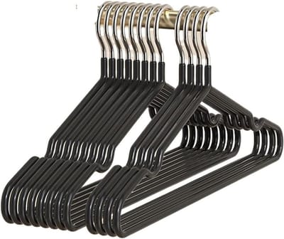 Kleerhangers - Kledinghangers Kledingrek - Kast Organiseren - Ruimtebesparend Ontwerp - 50 stuks - Zwart