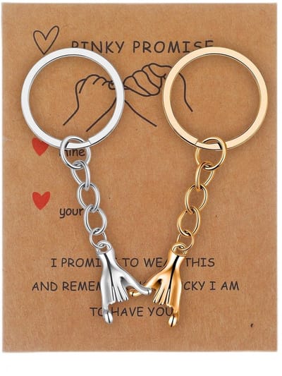 Dailygoods - Tyqour 2 stuks partnersleutelhangers voor koppels, cadeaus met kaarten, adventskalender, vulling, mannen, vrouwen, beste vriendin, verjaardag, jubileum, cadeau voor haar, haar, vriend