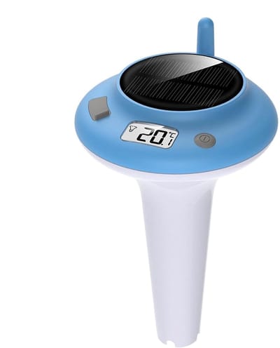 Zonne-drijvende digitale zwembadthermometer, waterdicht | IP68 waterdicht, groot LCD-scherm, zonne-energie – geen batterijen nodig, voor zwembaden, spa's, whirlpools, vijvers, bereik -4°F tot 158°F.