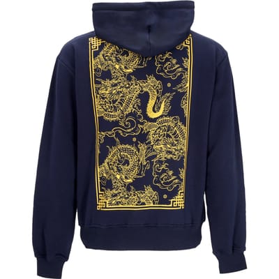Lichtgewicht herensweatshirt met capuchon Chinese Draak Hoodie Marineblauw