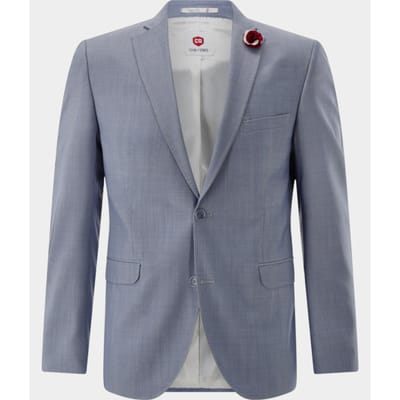 slim fit 2-knoops colbert van mix van scheerwol en elastaan
