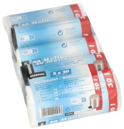 STARPAK vuilniszakken HDPE 20 liter mintgroen