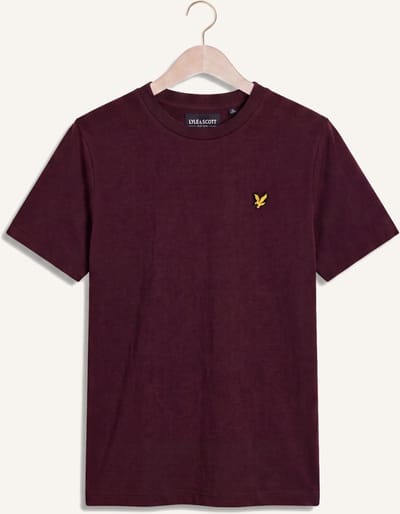 Lyle & Scott Plain T-shirt Polo's & T-shirts Jongens - Polo shirt - Bordeaux - Maat 152/158