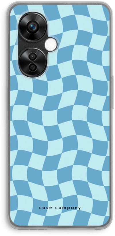 Case Company® - Hoesje geschikt voor OnePlus Nord CE 3 Lite hoesje - Grid Blauw - Soft Cover Telefoonhoesje - Bescherming aan alle Kanten en Schermrand