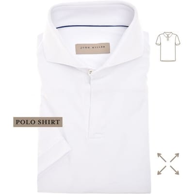 John Miller The Miller Short Sleeve Hyperstretch Poloshirt Wit / male