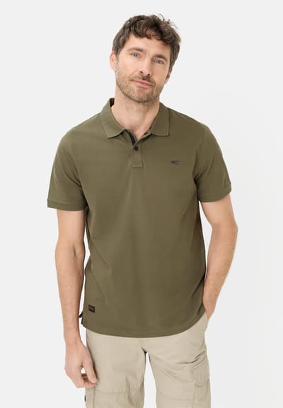 camel active Poloshirt met drukknopen - Maat - Olijfgroenmenswear-M