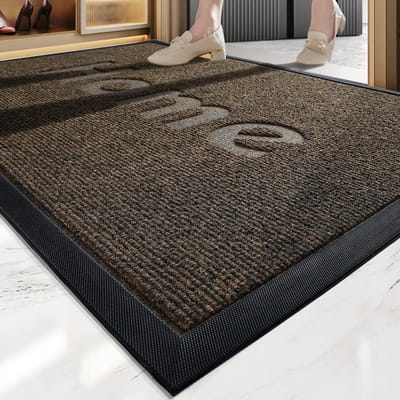 Tapis de sol en caoutchouc simple et moderne en polyester pour hôtel, supermarché, anti-poussière, paillasson d'entrée 45*75cm gray
