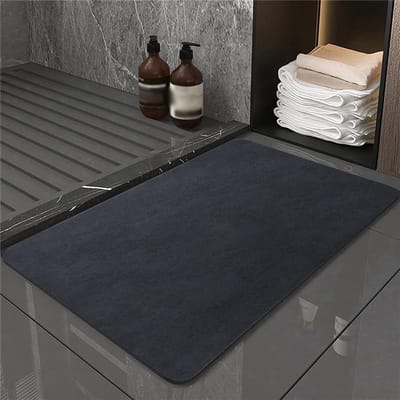 Dailygoods - Anti-Slip Badmat Rubber 40x60 cm, Dunne Antislip Badkamermat, Waterafstotende en Snel Drogende Mat, Voor Douche, Bad, WC en Badkamer Vloer (marineblauw)