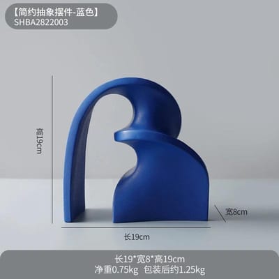 Décoration minimaliste en résine abstraite pour la maison, le bureau, le porche, la bibliothèque, l'armoire à vin, décoration créative pour la pendaison de crémaillère blue