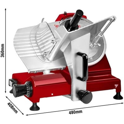 GGM Gastro Aufschnittmaschine mit Self-Lock-System - 150 Watt - Messer: Ø 250mm - Rot
