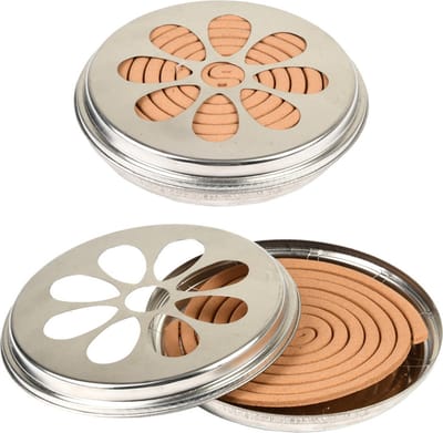 Blik met citronella wierook spiralen - 2x - 14 cm - 6-12 branduren - citrusgeur
